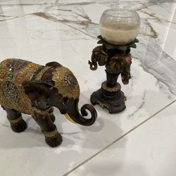 Beautiful Good Luck Elephant And Candle Holder 