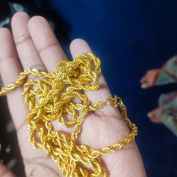 18k Gold Plated Long Rope Chain