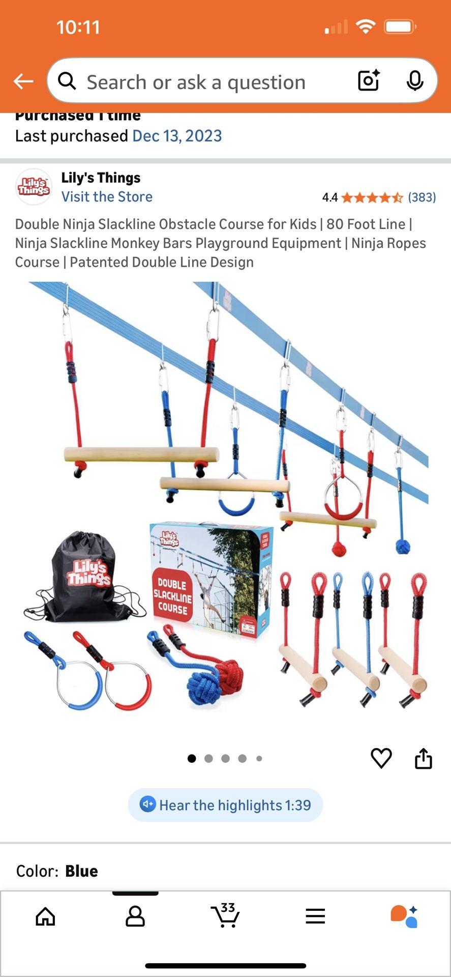 Double Ninja Slackline Obstacle Course for Kids