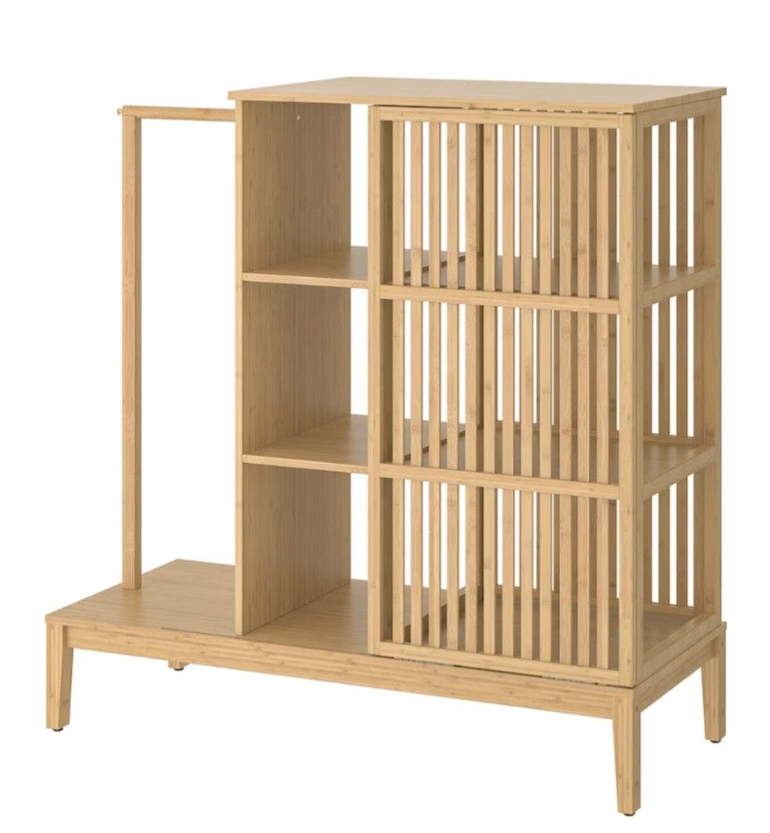 IKEA NORDKISA Open Wardrobe/Dresser w/Sliding Door, Bamboo

