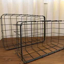 Set of 2 Dark Bronze-ish/Blackish Wire Storage Baskets – Closet Organizer