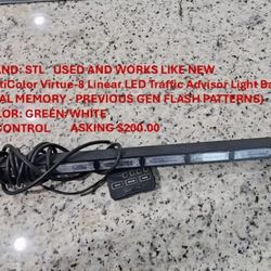 8 HEAD TRAFFIC ADVISOR BAR (GREEN/WHITE)