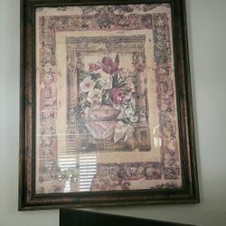 framed rose picture 54"x42