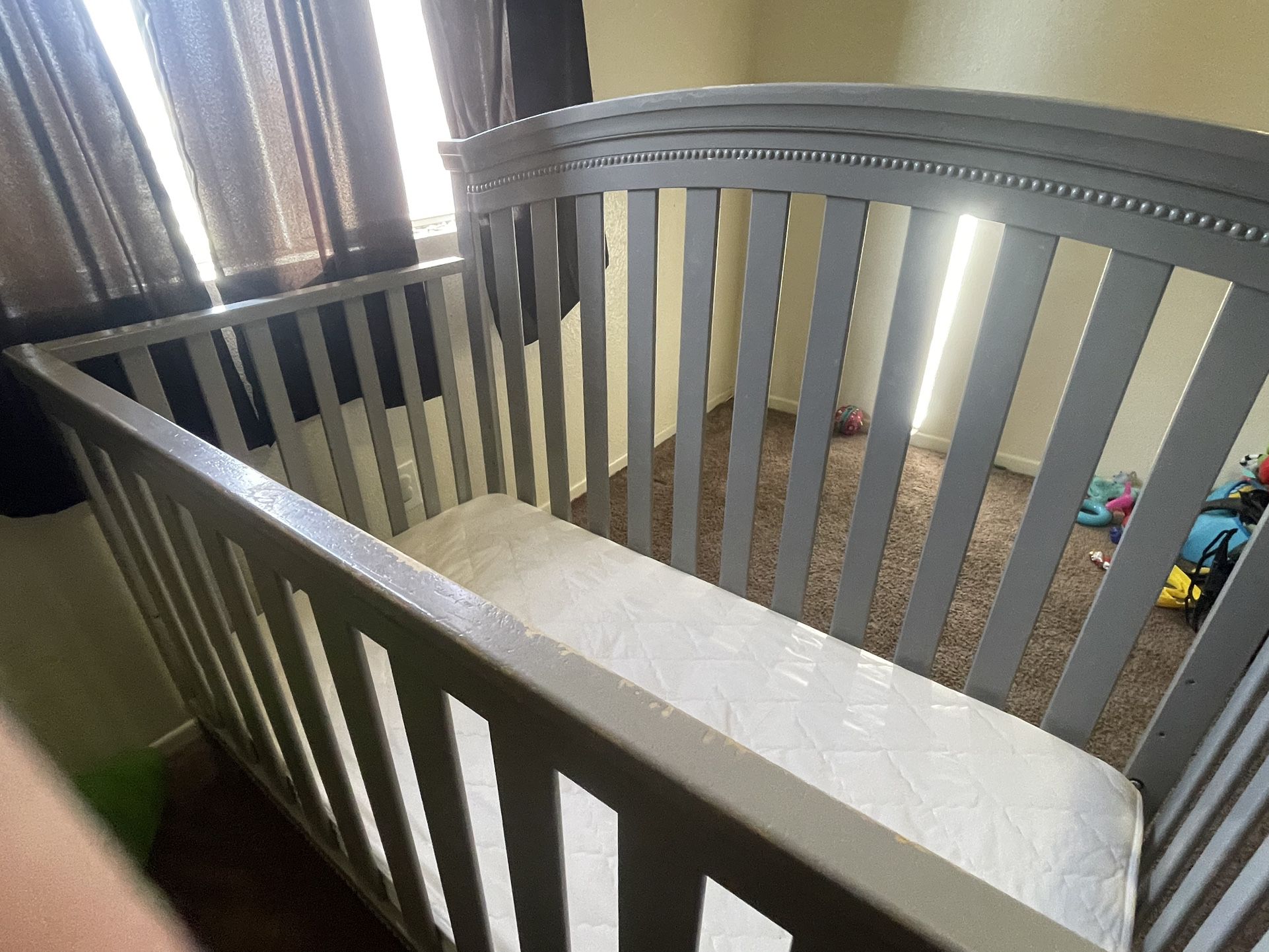 Grey Baby Crib 