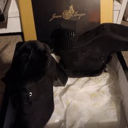 Joan Boyce Black Heel Ankle Boots