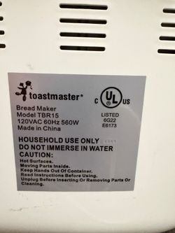 Toastmaster Bread Maker