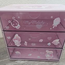 Sanrio My Melody 3-drawer storage/jewelry Box Organizer 