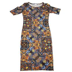Women’s Lularoe LLR Julia Dress XS Multicolor Paisley & Floral Form Fitting
