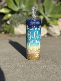 Beach Glitter Tumbler