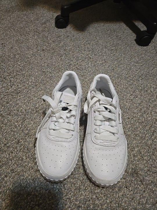 PUMA Womens Cali Platform Sneakers Shoes Casual - White