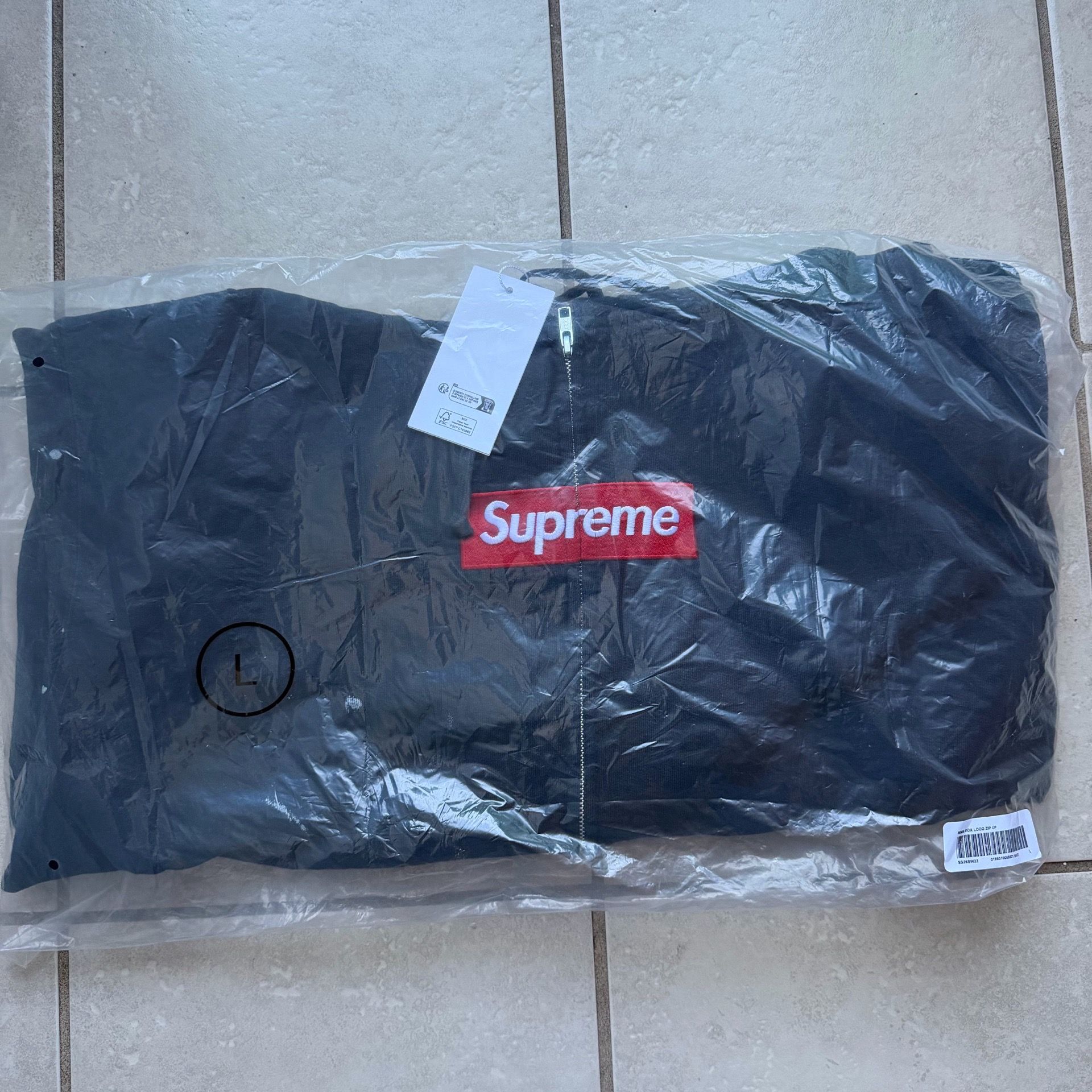 Supreme MM6 Maison Margiela Box Logo Zip Up Navy Size Large