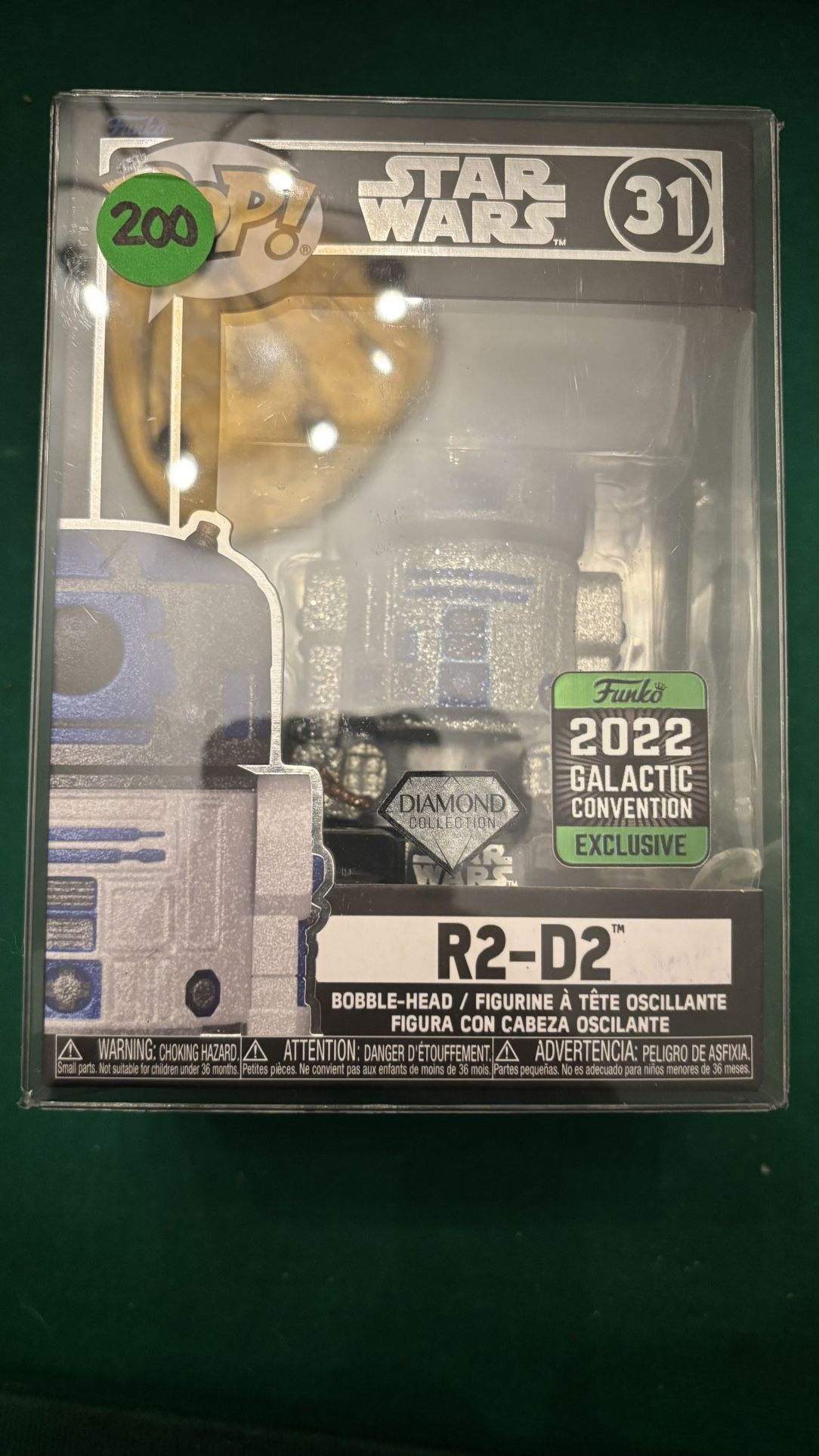 Star Wars Pop 31 R2 D2 2022 Galactic Convention Exclusive Diamond Collection