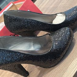 Glitter Sparkle High Heels Black Halloween Costume 