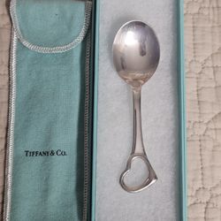 Tiffany & Co. Elsa Peretti Open Heart Sterling Silver Child's Spoon