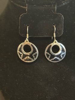 Vintage Mexican Sterling Silver Cutout Drop Earrings