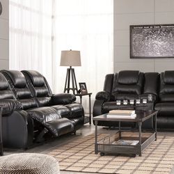 2pc Sofá And Loveseat Recliner (black Or Chocolate )