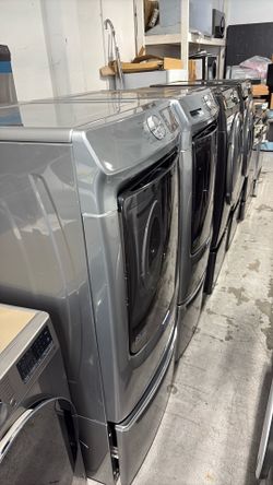 Samsung washer and dryer set gas with PEDESTAL