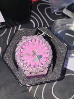 G2100 Pink and purple with moissanite bezel