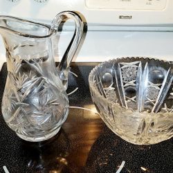 Crystal Jug & Bowl