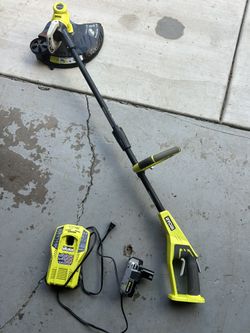 Ryobi Charger, Battery And Weed Wacker