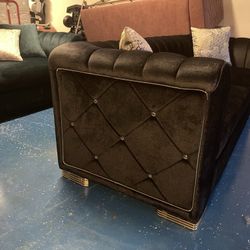 Black Two Piece Sofa Set- Elegant And Chic