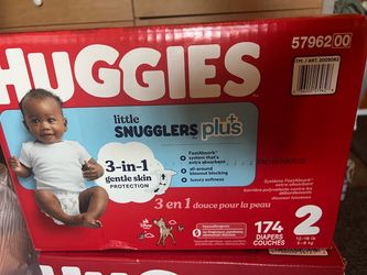 Huggies Little Snugglers Plus Diapers – Size 2 – 174 Count – New/Sealed