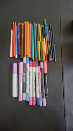 Colored pencils and markers bundle