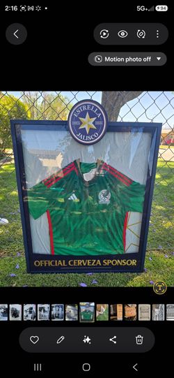 World cup soccer shirt in frame, 30 x 36