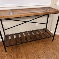 Wood And Metal Console Table