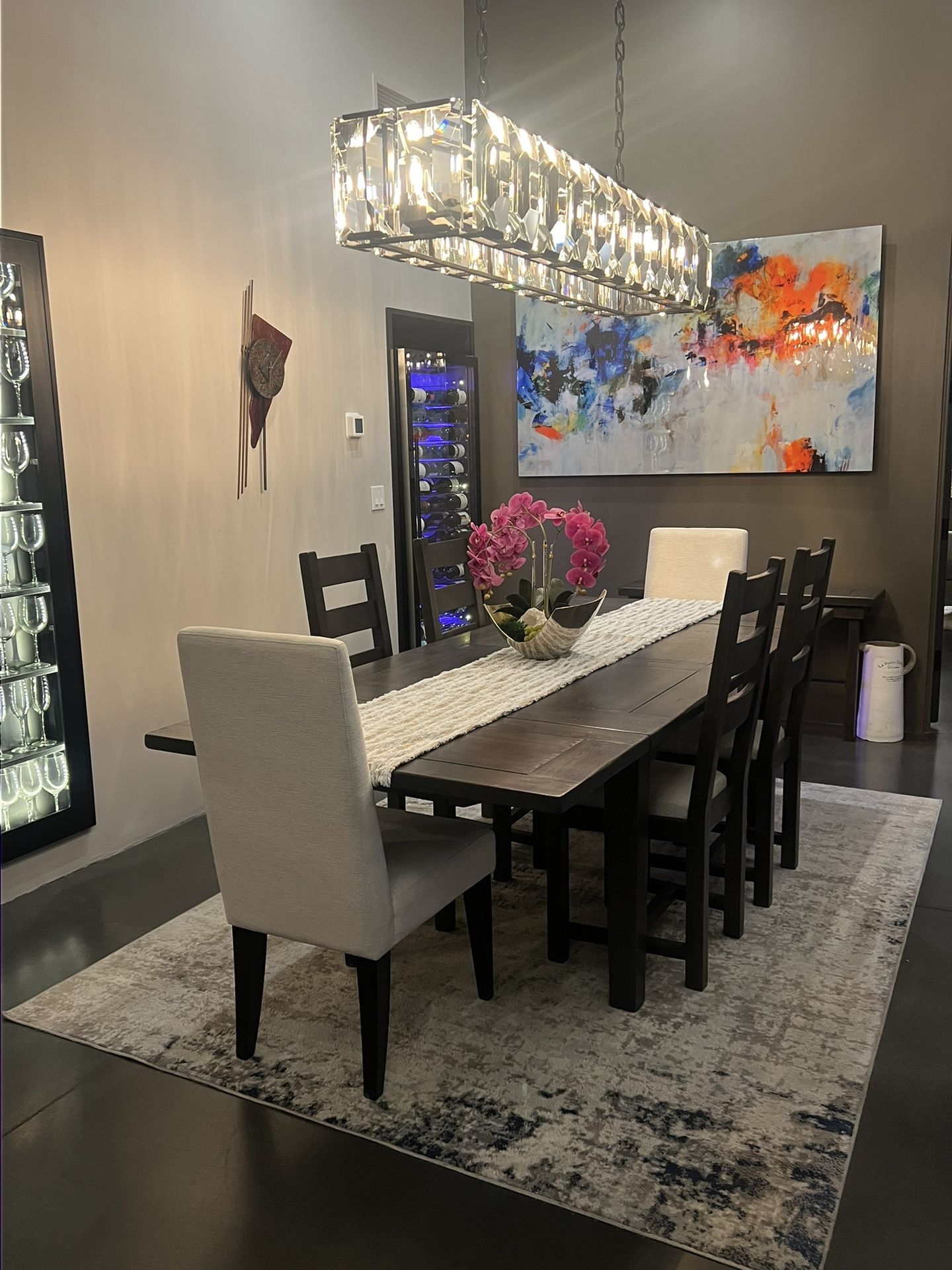 Beautiful 8’ Solid Wood French Oak Dining Room Set