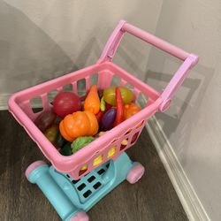 Shopping Cart And Pretend Vegetable And Fruits , Musical Mixer That Can Be Used For Small Mug Cake Portions