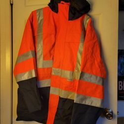 High Visibility Raincoat With Hoodie XL