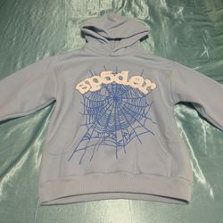 Blue SP5DER Rhinestone Hoodie Size S – Streetwear Flex
