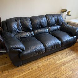 Black Leather Couch Sofa