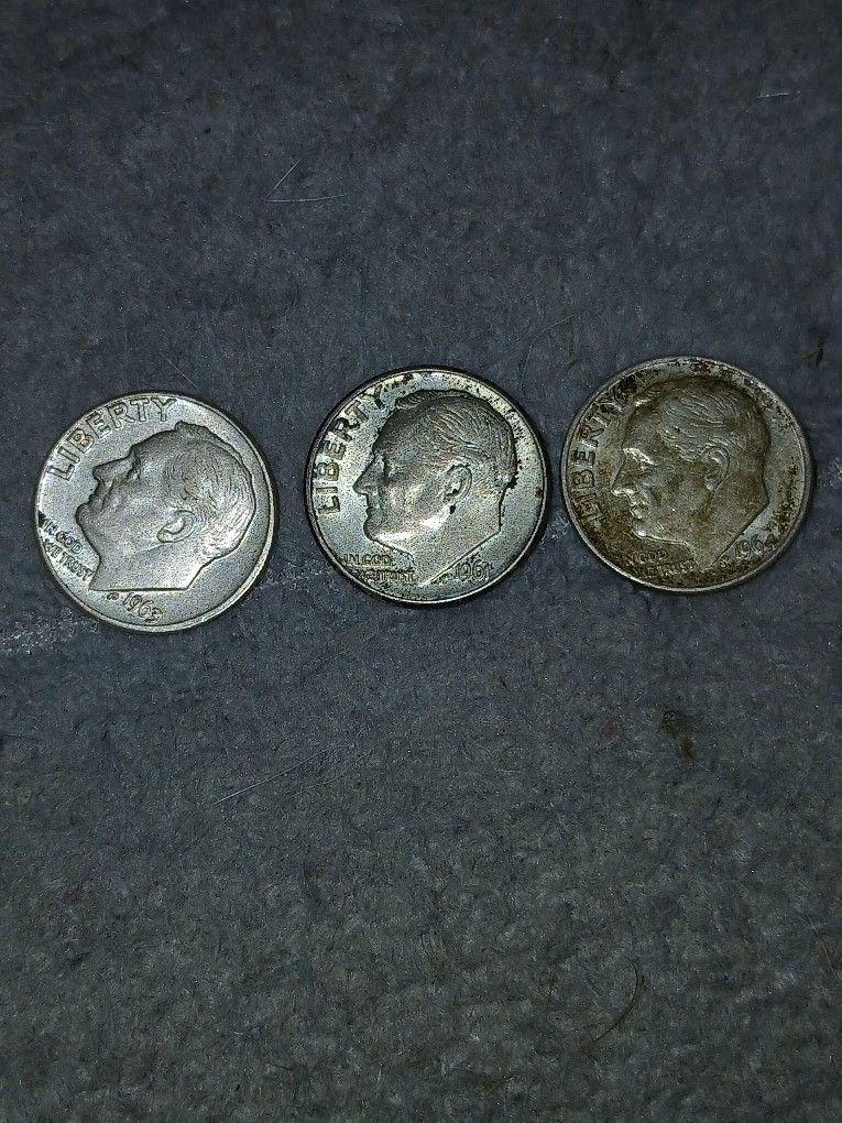 3 SILVER DIMES
