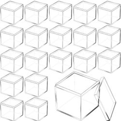 120 Pcs Acrylic Box with Lid Clear Small Acrylic Box Plastic Square Cube with Lid Mini Containers Display 2.2 x 2.2 x 2.2 Inch