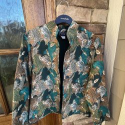 Southern Lady Quilted LIGHTWEIGHT Jacket Green Open Front Cardigan Size:8