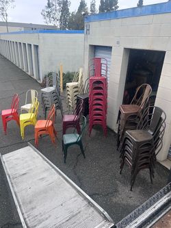 Metal Stackable Cafe Chairs – Multiple Colors