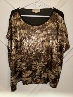 Michael Kors Gold Sequin Top