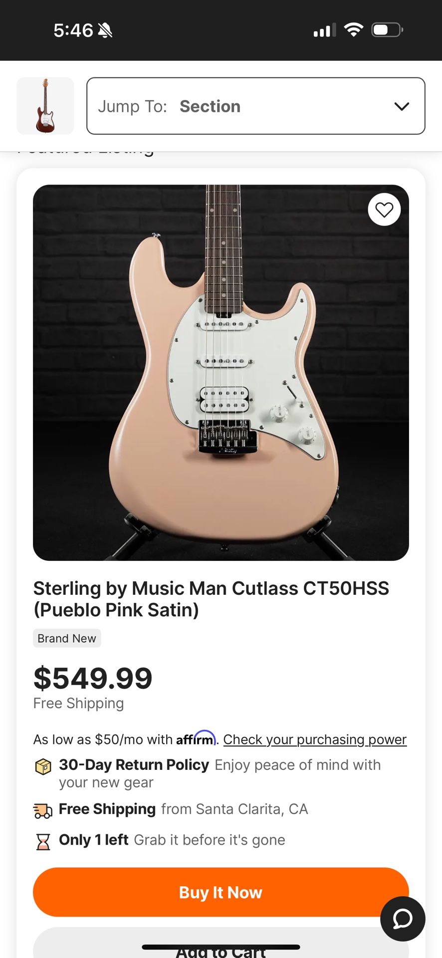 Baby Pink Guitar