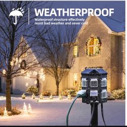 Outdoor Power Strip with 15 FT Extension Cord