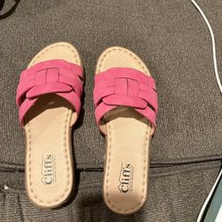 Pink Sandals. Cliffs