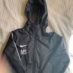 Youth medium black Nike zip up rain jacket