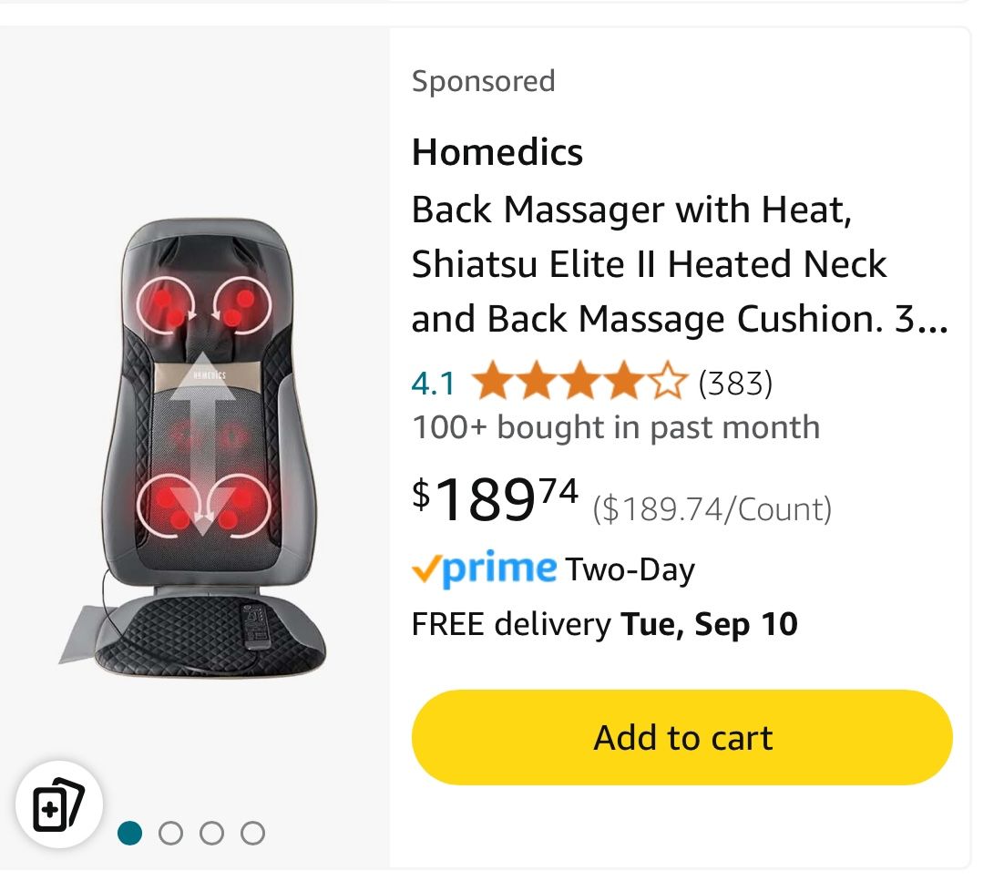 Homedics massage Cushion (Pre Owned Works Great!!!)