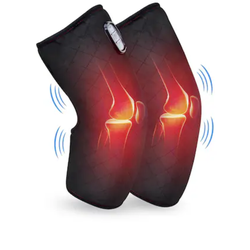 Comfier - Vibration Knee Massager with Heating Pad for Knee, Leg Massager - Black