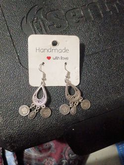 Handmade Silver Boho Dangle Earrings