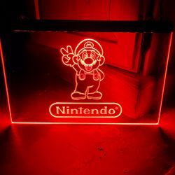 NINTENDO LED NEON RED LIGHT SIGN 8x12