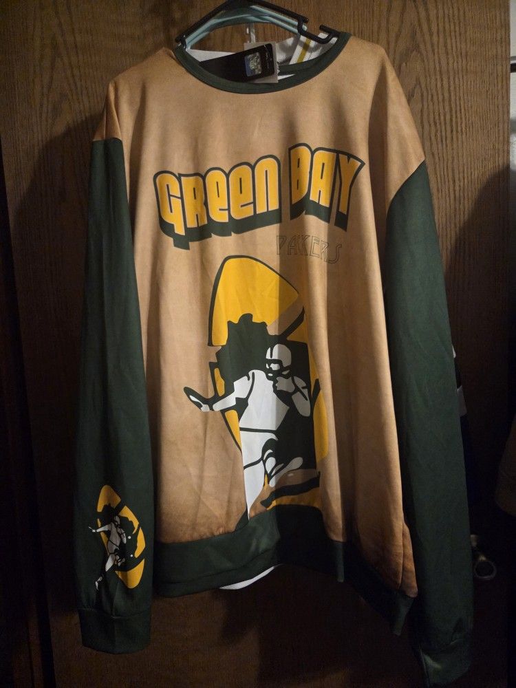Green Bay Packers Mens 2x Vintage Style Thick Shirt NEW with Tags Attached