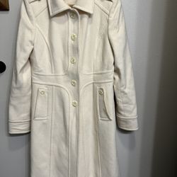 Vintage Kenneth Cole Reaction Women’s Wool Blend Beige Dress Coat