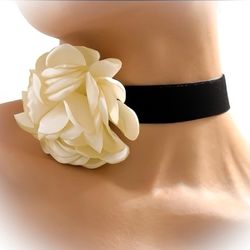 ❀ Yellow Chunky Floral Flower Choker Statement Necklace NEW